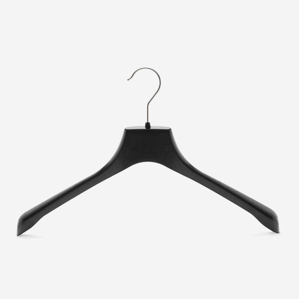 Gruccia personalizzabile – gruccia per abiti – gruccia in plastica riciclata nera – C5 - depla