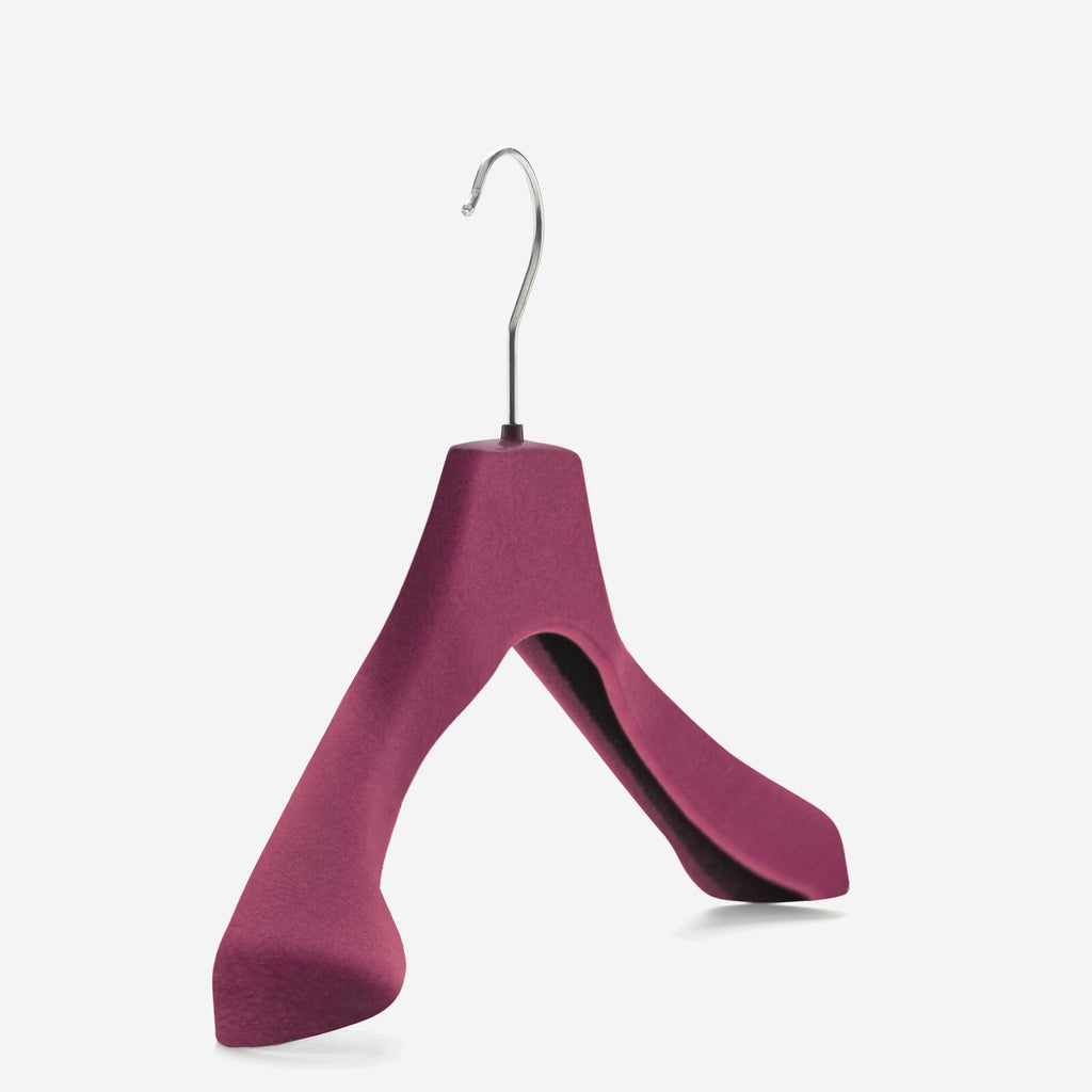 Gruccia anatomica personalizzabile  – gruccia per cappotti – gruccia in plastica riciclata rivestita in velluto – CAN36 - depla