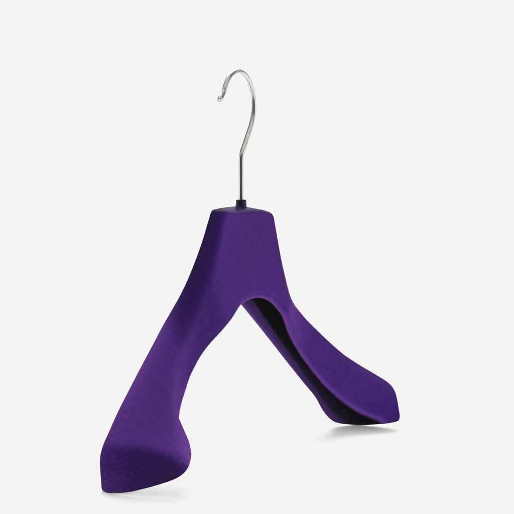 Gruccia anatomica personalizzabile  – gruccia per cappotti – gruccia in plastica riciclata rivestita in velluto – CAN36 - depla