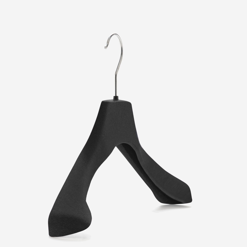 Gruccia anatomica personalizzabile  – gruccia per cappotti – gruccia in plastica riciclata rivestita in velluto – CAN42 - depla
