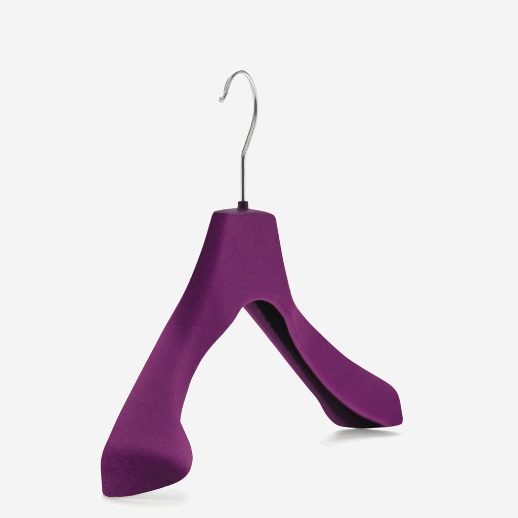 Gruccia anatomica personalizzabile  – gruccia per cappotti – gruccia in plastica riciclata rivestita in velluto – CAN42 - depla