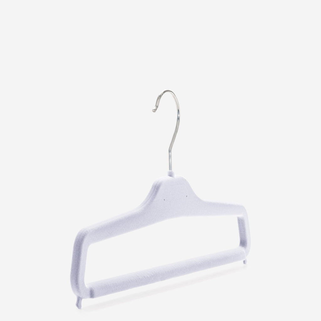 Gruccia personalizzabile – gruccia per pantaloni – gruccia in plastica riciclata rivestita in velluto – P3 - depla
