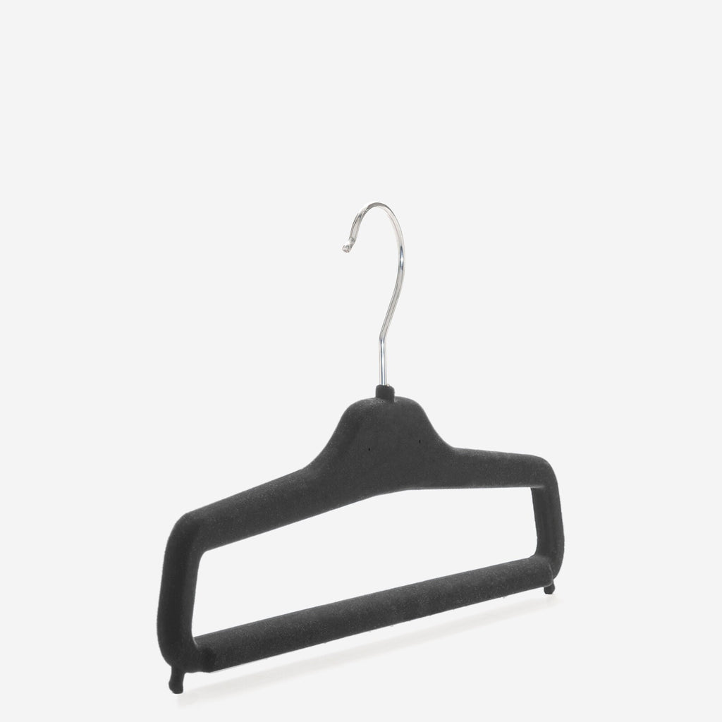 Gruccia personalizzabile – gruccia per pantaloni – gruccia in plastica riciclata rivestita in velluto – P3 - depla