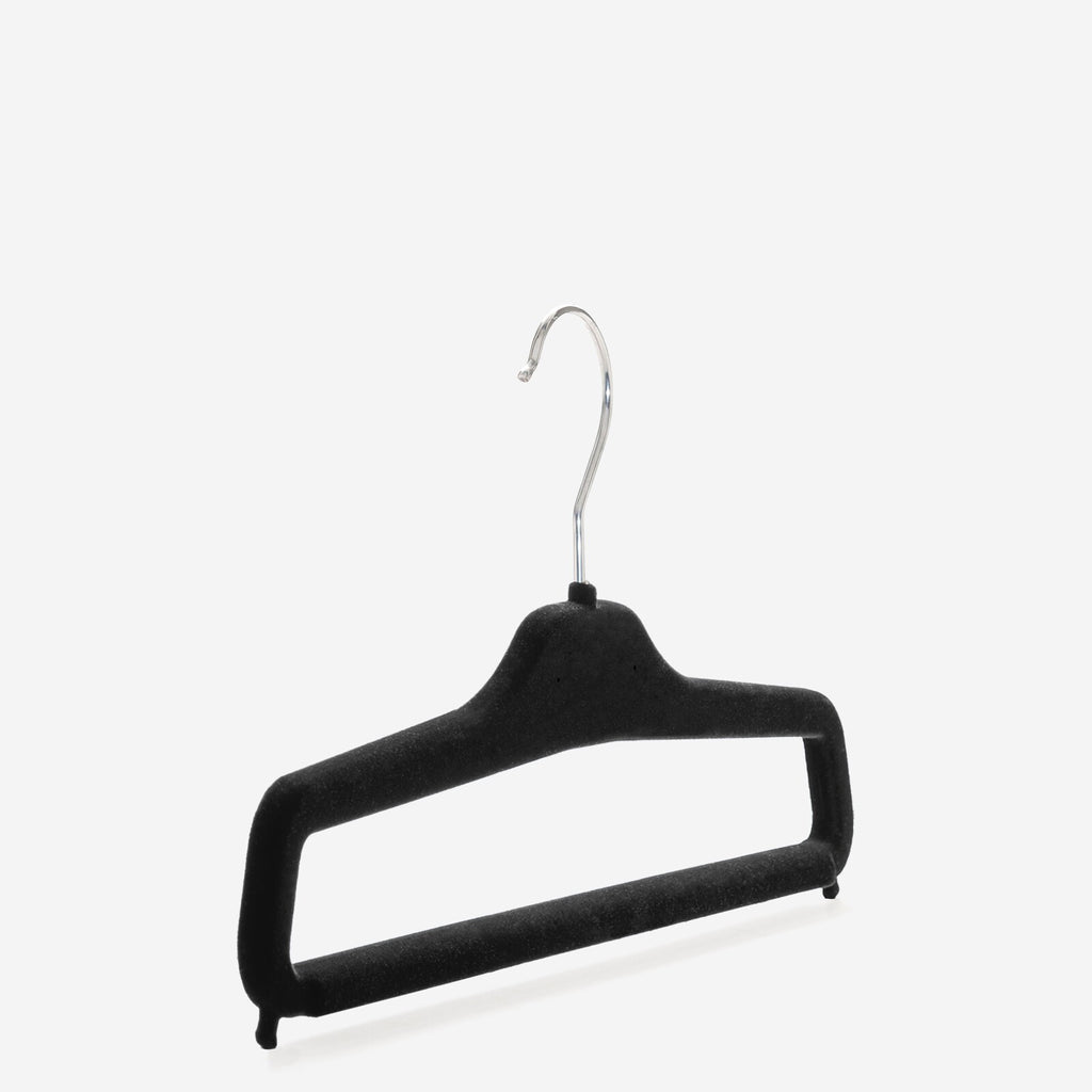 Gruccia personalizzabile – gruccia per pantaloni – gruccia in plastica riciclata rivestita in velluto – P3SP - depla